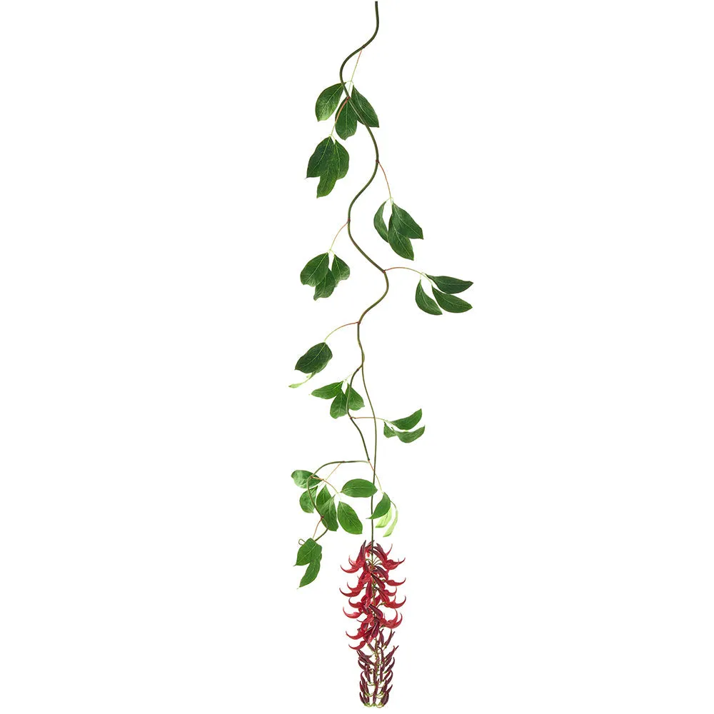 110" Real Touch Hanging Jade Vine Silk Flower Stem -Red (pack of 4)