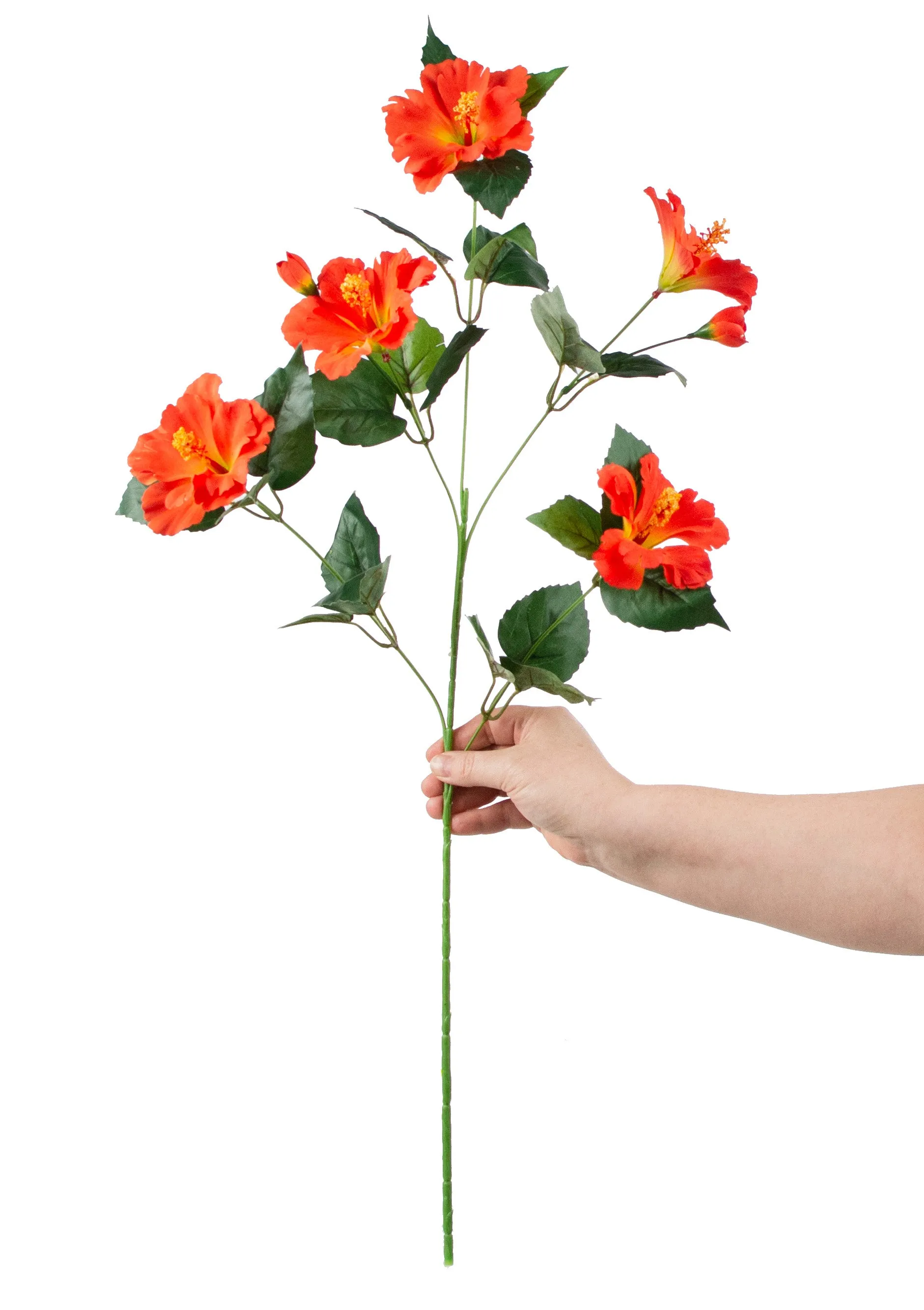 28" Hibiscus Spray: Orange