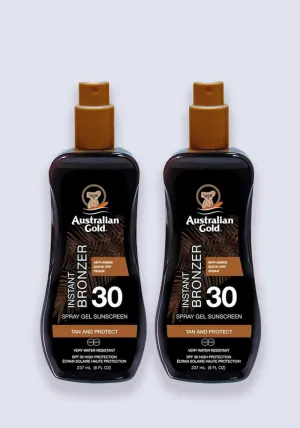 Australian Gold Spray Gel With Instant Bronzer SPF 30 237ml - 2 Pack Saver