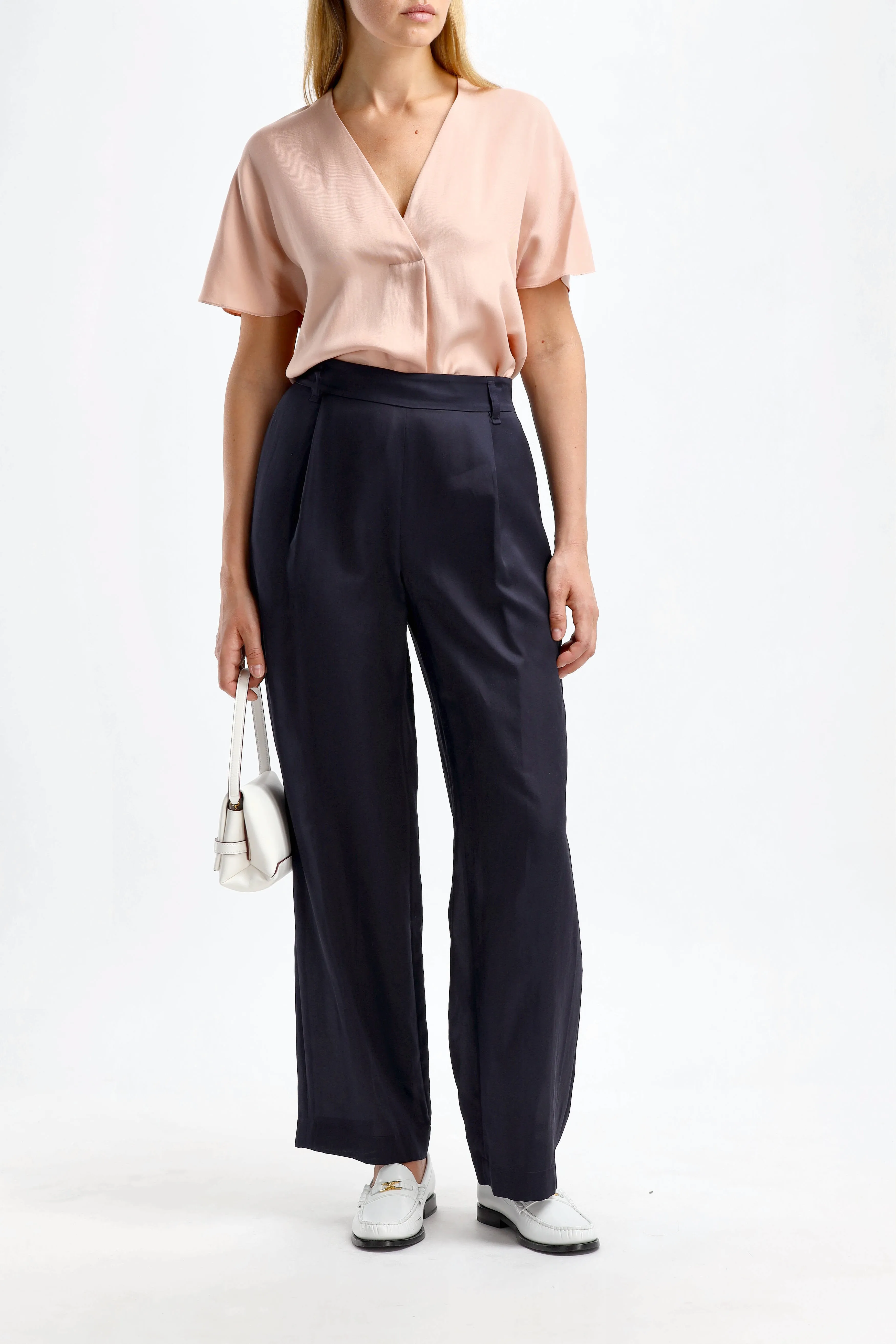 Bluse V-Neck in Tuberose