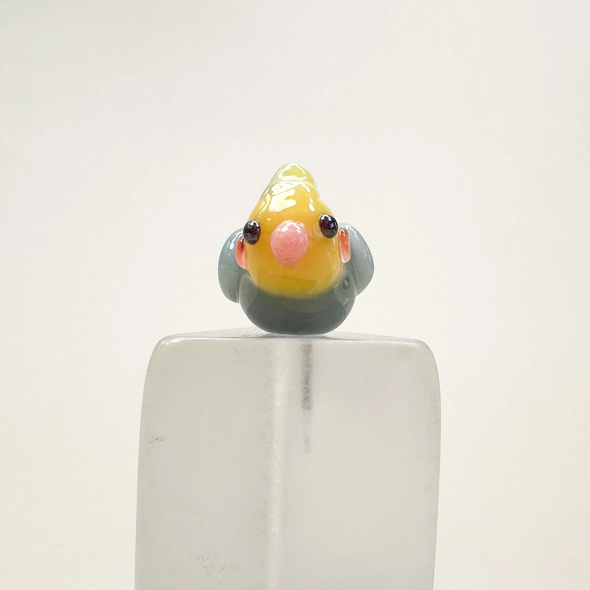 Chibi Handmade Glass Beads - Bird Shape Cockatiel (2 Color Options) (LB214)
