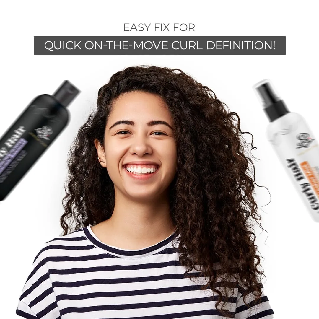 Curly Hair Plumping Primer and Refresher Mist Combo | Frizzy and Curly Hair Products | Hair spray | Hair care for curly hair | Magic hair care for curls | Created by Savio John Pereira (pack of 2)