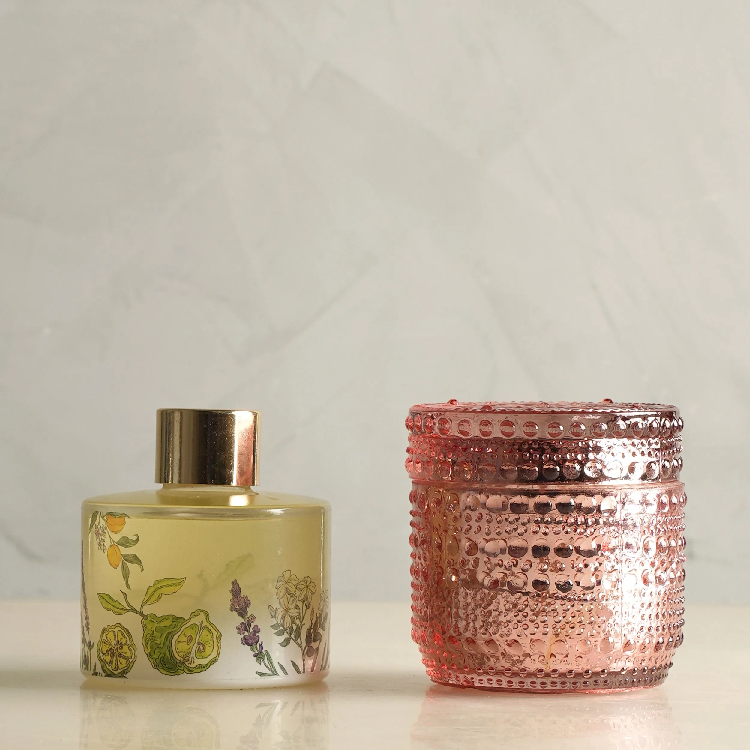 Diffuser & Trinket Jar Pink  - Tuberose