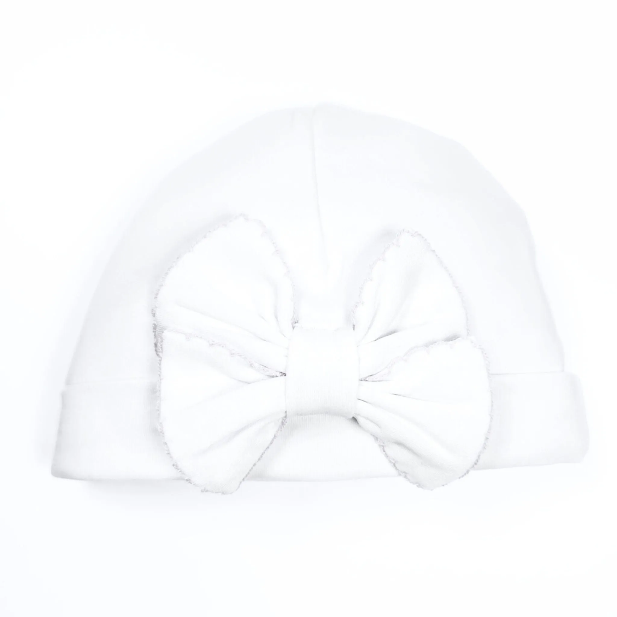 Essentials Solid Bow Hat - White