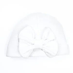 Essentials Solid Bow Hat - White