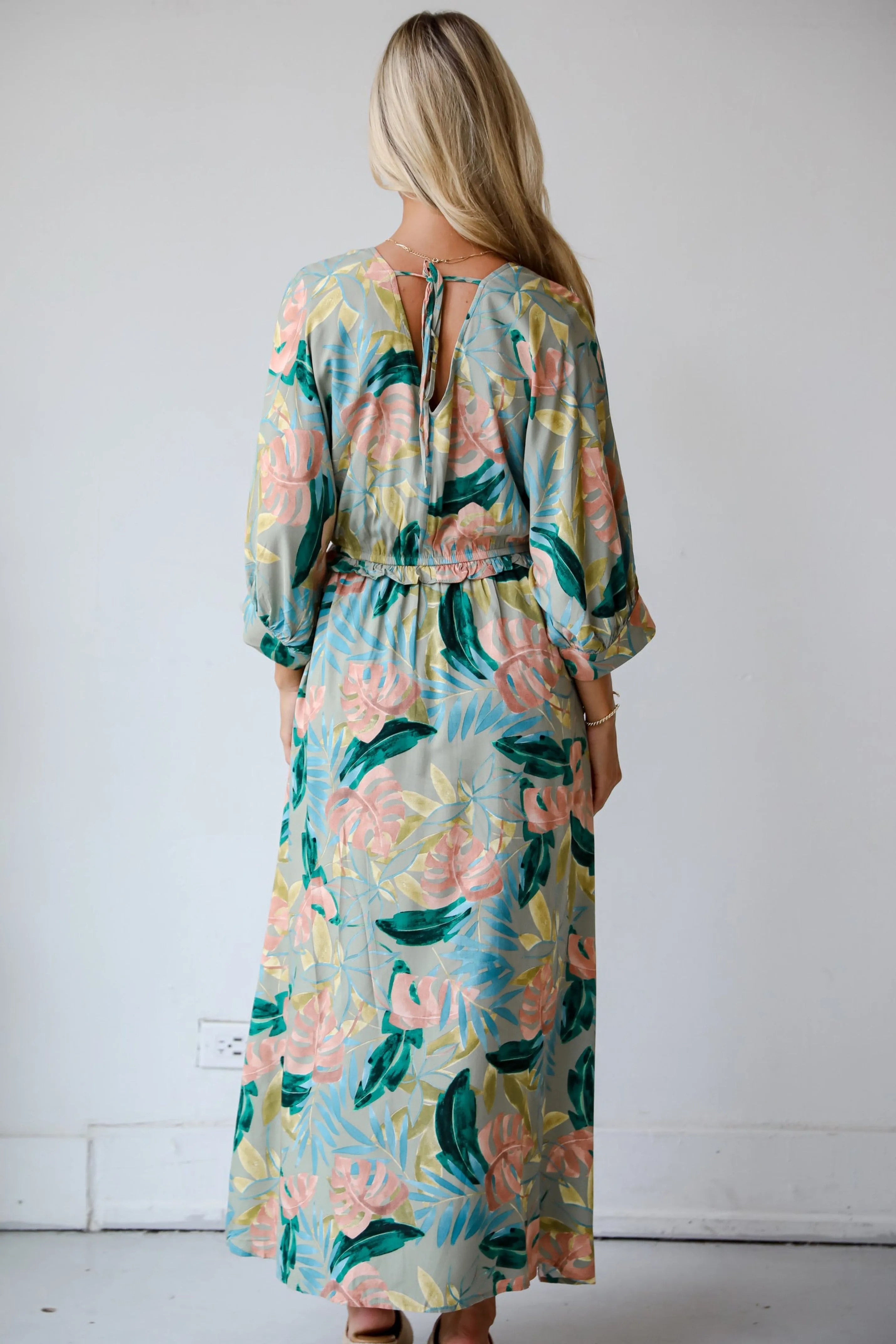 FINAL SALE - Bound For Paradise Sage Maxi Dress