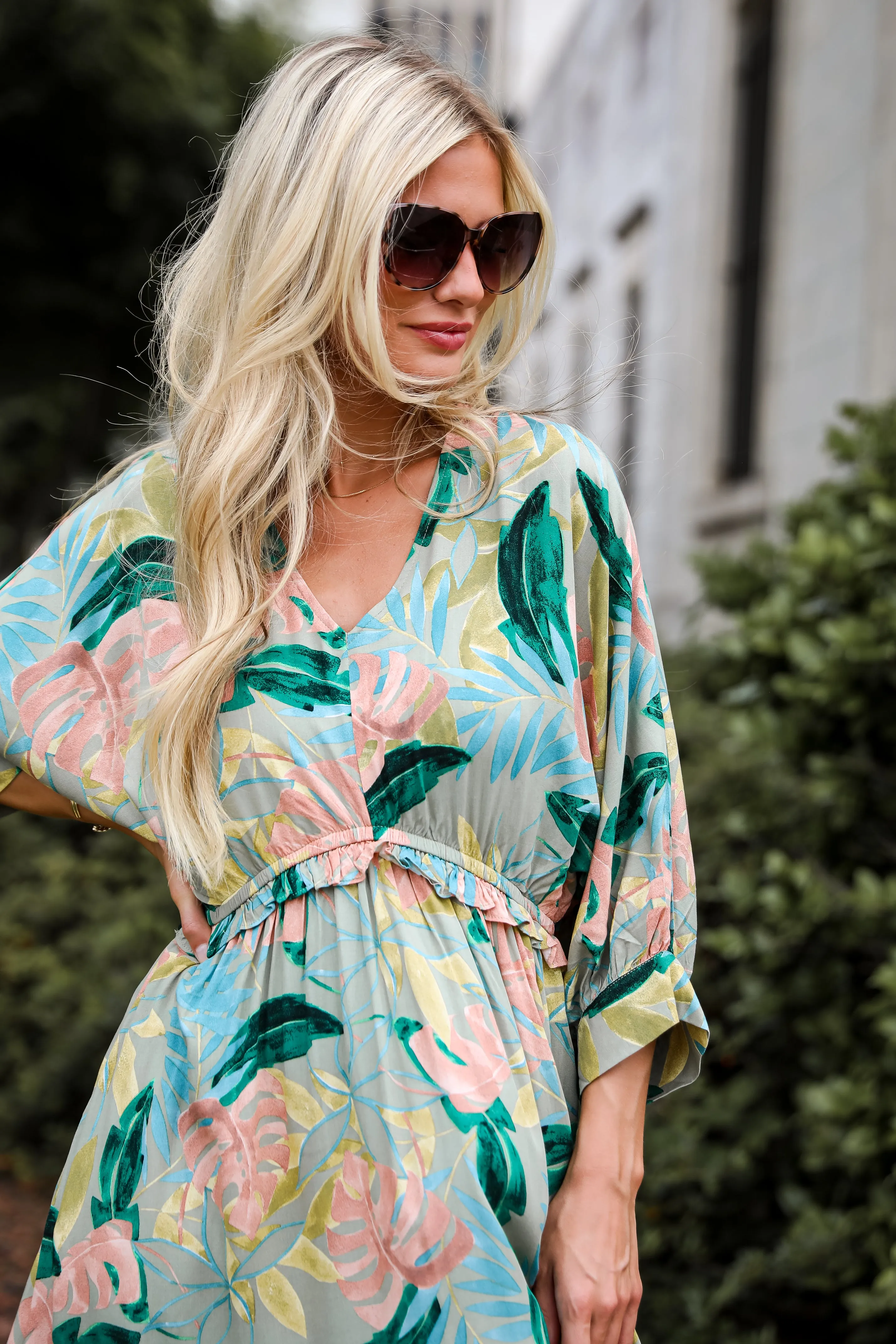 FINAL SALE - Bound For Paradise Sage Maxi Dress