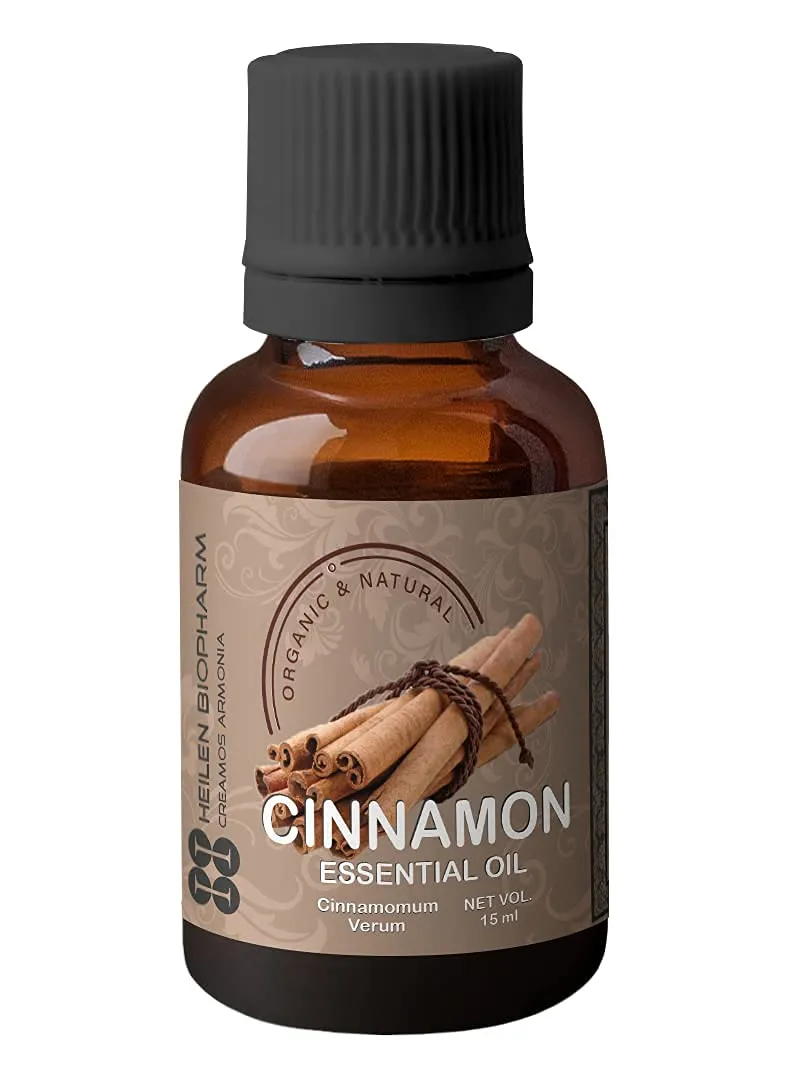 Heilen Biopharm Cinnamon Essential Oils - 15 mL Per Bottle Pack of 1, For Aromatherapy & Digestive support