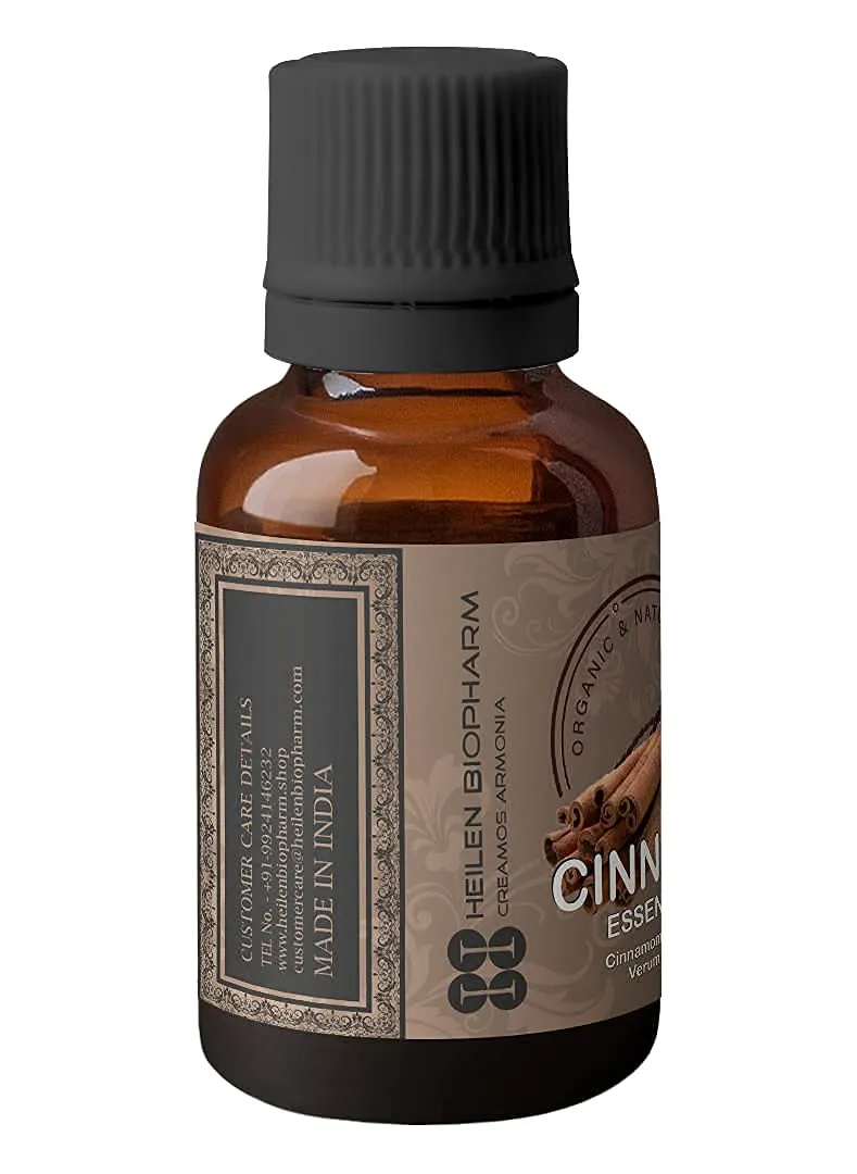 Heilen Biopharm Cinnamon Essential Oils - 15 mL Per Bottle Pack of 1, For Aromatherapy & Digestive support