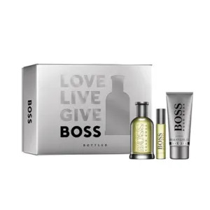Hugo Boss Bottled Eau de Parfum Men's Aftershave Gift Set Spray (100ml) with Shower Gel and 10ml Mini