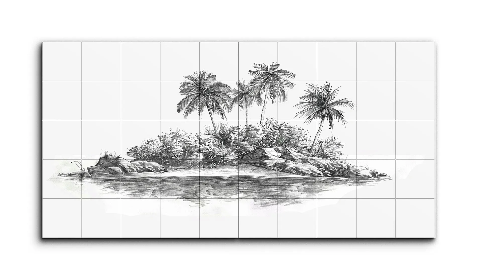Monochrome Tropical Reflection