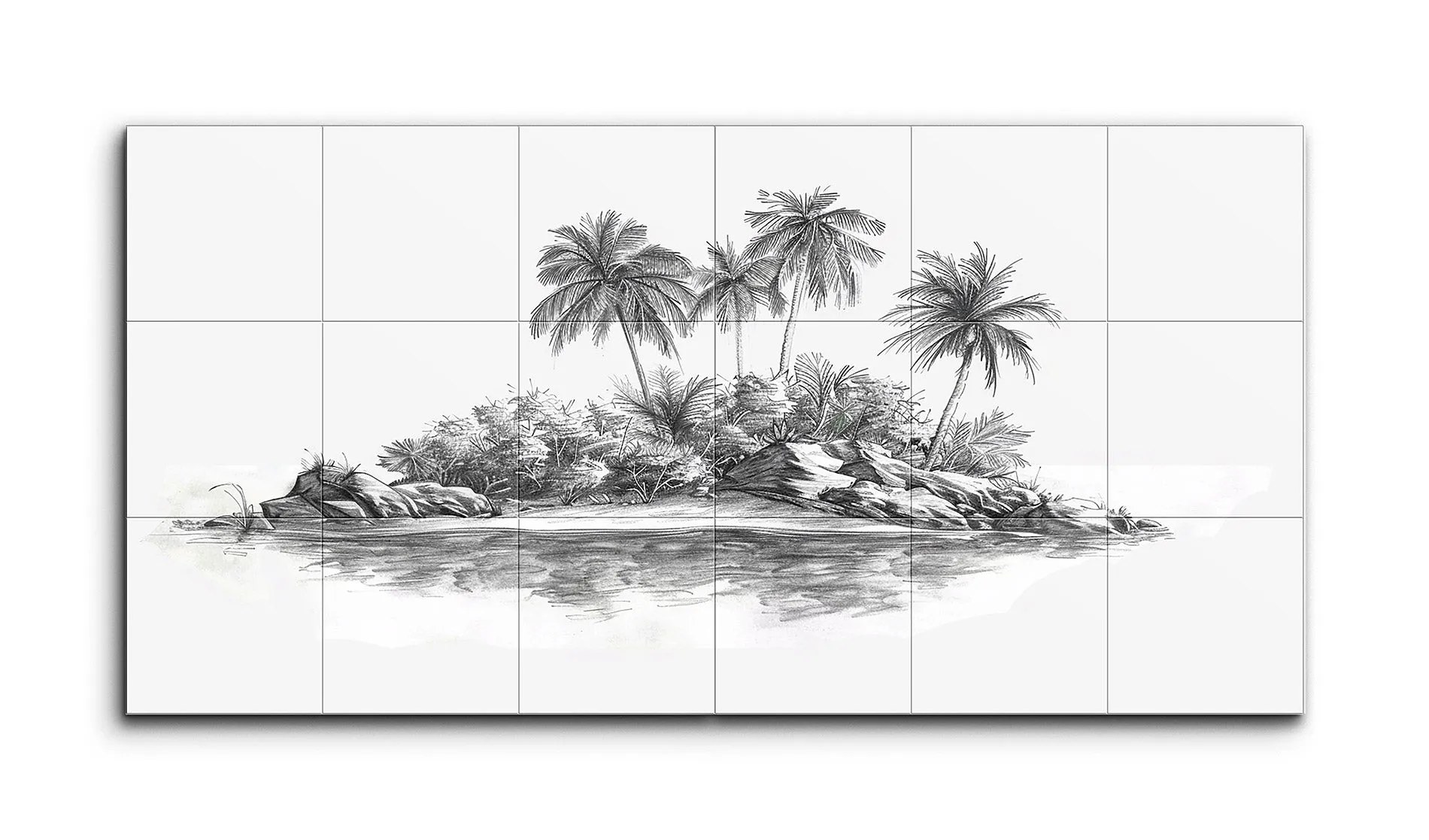 Monochrome Tropical Reflection