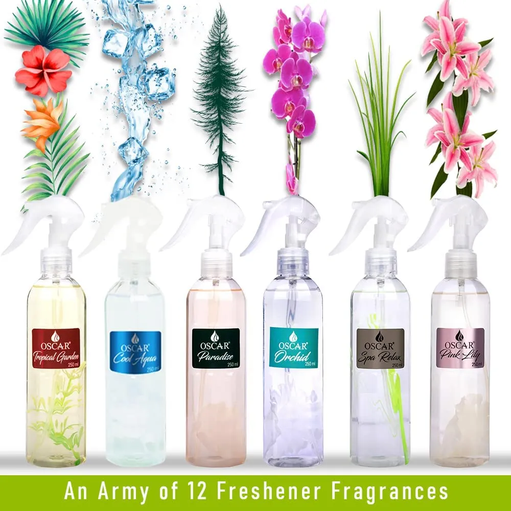 Oscar Natural Rose Air Freshener Spray | Air Freshener for Home, Bathroom, Office & Car | Long Lasting Natural Floral Rose Fragrance | Floral Room Freshener Spray | 250ml