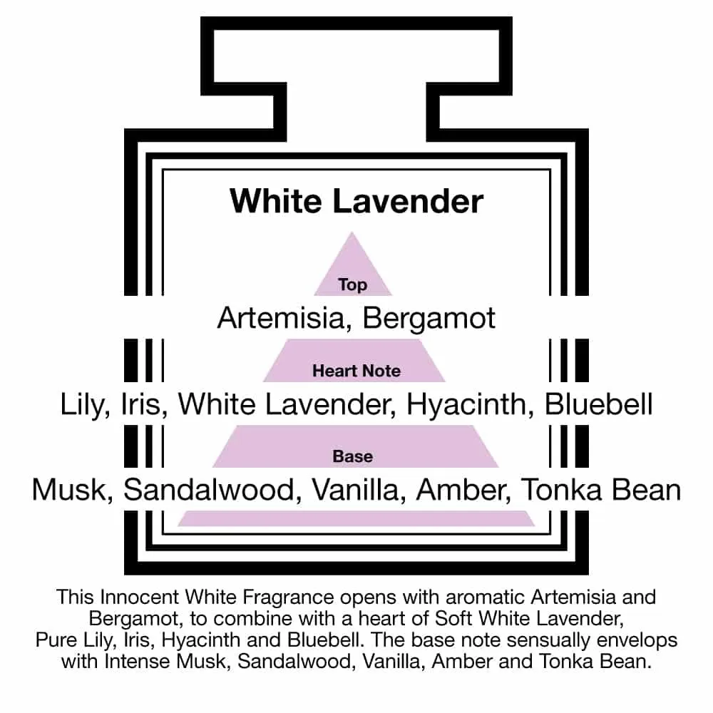 Pairfum London Luxury Reed Diffuser ‘eau de parfum’ 100 ml White Lavender - 10 Black Reeds