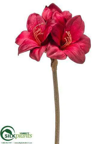 Silk Plants Direct Amaryllis Spray - Terra Cotta - Pack of 12